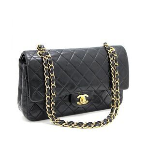 Chanel Matelasse 25 Chain Shoulder Bag W Flap Lamb Black